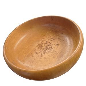 Vintage 9.5" Decorative Maple Wood Bowl signed Joseph Hagn MCM Art Deco